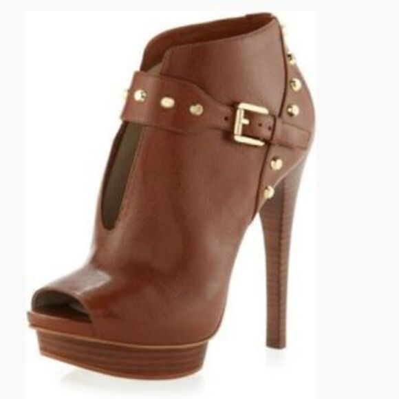 NIB Michael Kors Ailee Walnut Ankle Boots 9.5 - Picture 1 of 3